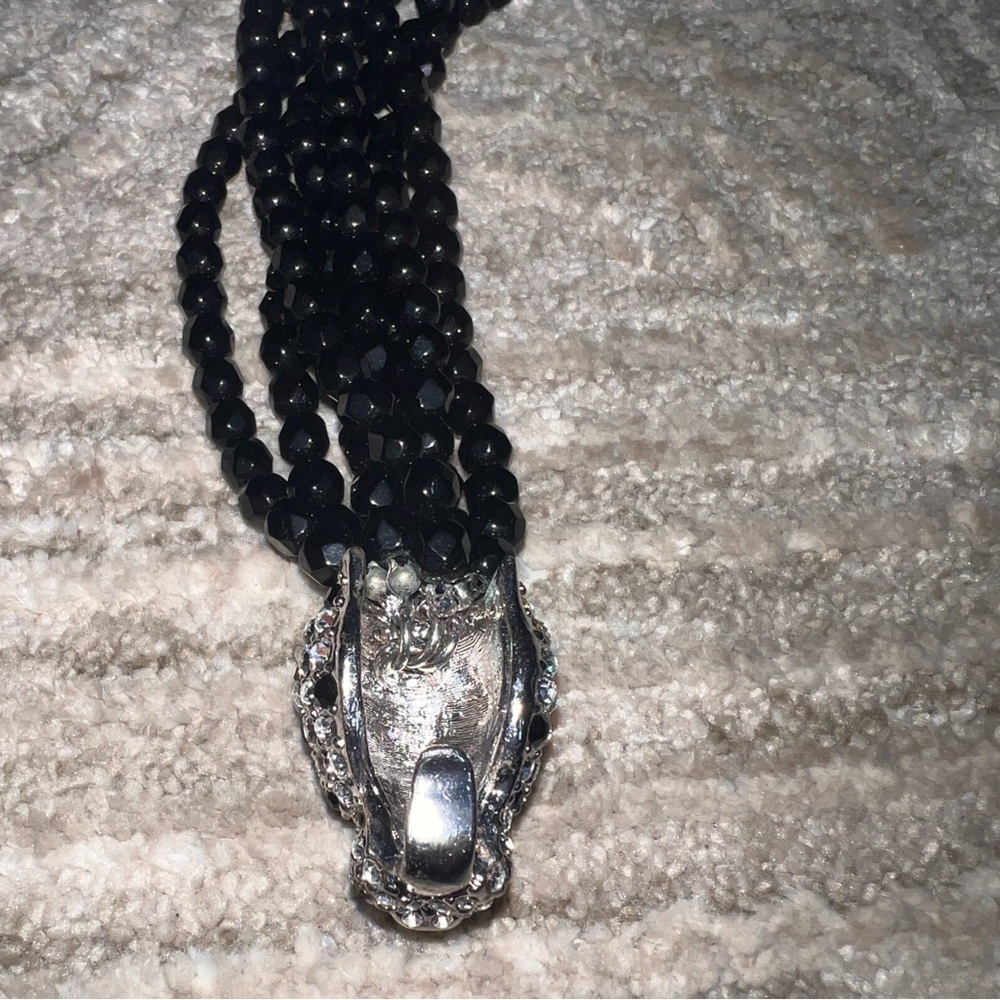 KENNETH JAY LANE for AVON BLACK TORSADE
NECKLACE, CRYSTAL LEOPARD - Picture 7 of 8